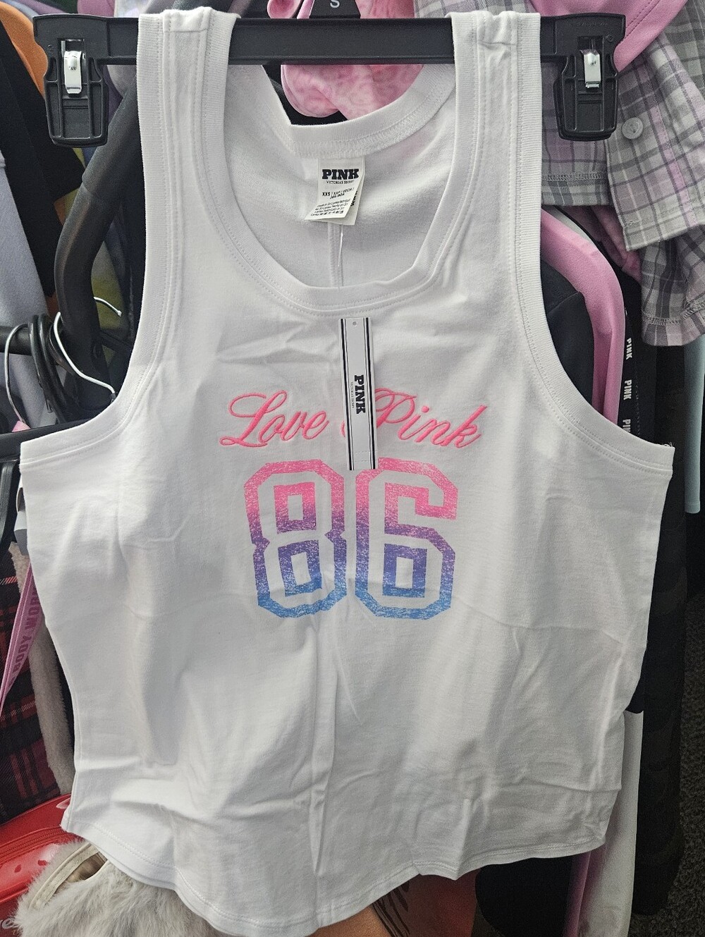 PINK Victoria's Secret NEON COTTON CAMPUS TANK XXS
